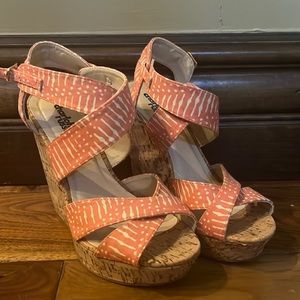 Coral High Heel Wedges